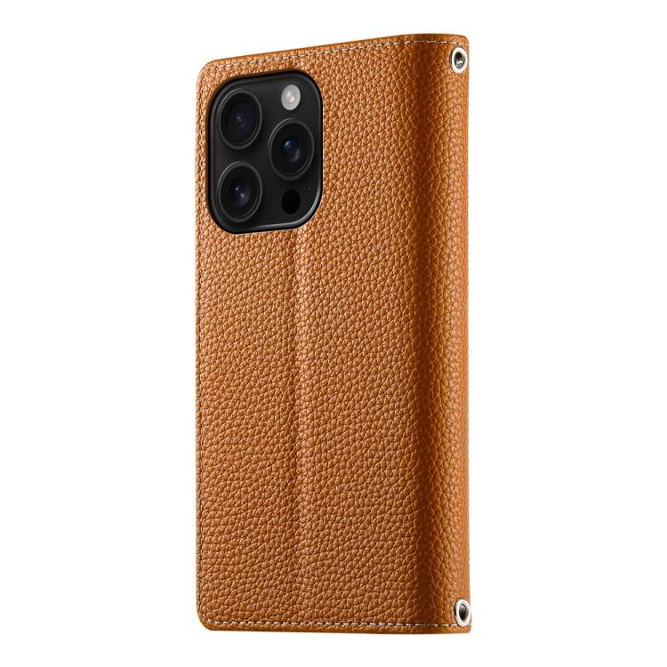 For iPhone 16 Pro Stitching Multi-card Zipper Wallet Leather Phone Case with Short Strap