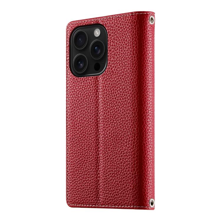 For iPhone 16 Pro Stitching Multi-card Zipper Wallet Leather Phone Case with Short Strap