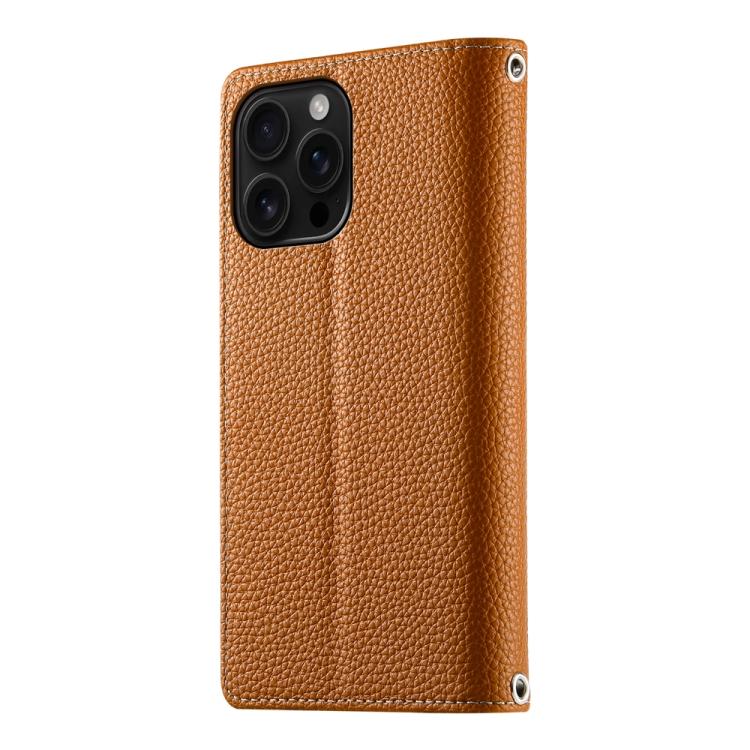 For iPhone 16 Pro Max Stitching Multi-card Zipper Wallet Leather Phone Case with Short Strap