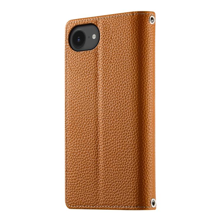 For iPhone 17e / 16e Stitching Multi-card Zipper Wallet Leather Phone Case with Short Strap