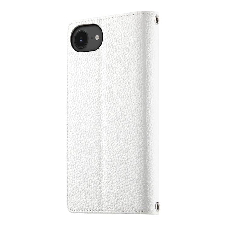 For iPhone 17e / 16e Stitching Multi-card Zipper Wallet Leather Phone Case with Short Strap