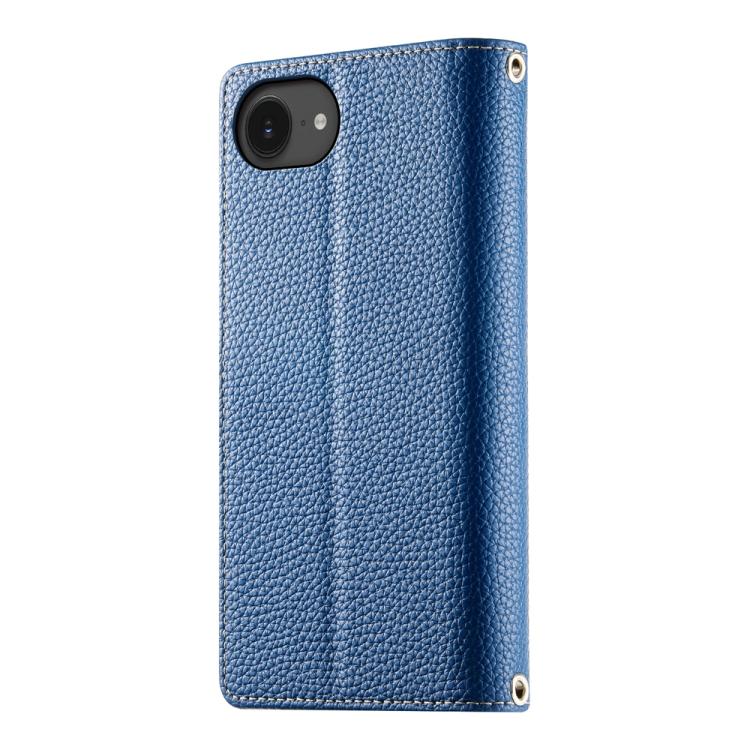 For iPhone 17e / 16e Stitching Multi-card Zipper Wallet Leather Phone Case with Short Strap