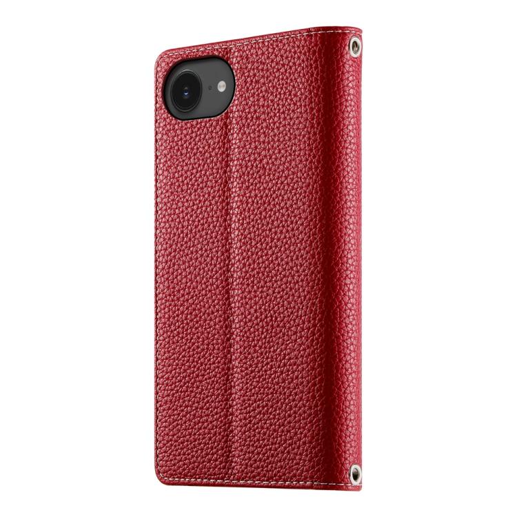 For iPhone 17e / 16e Stitching Multi-card Zipper Wallet Leather Phone Case with Short Strap