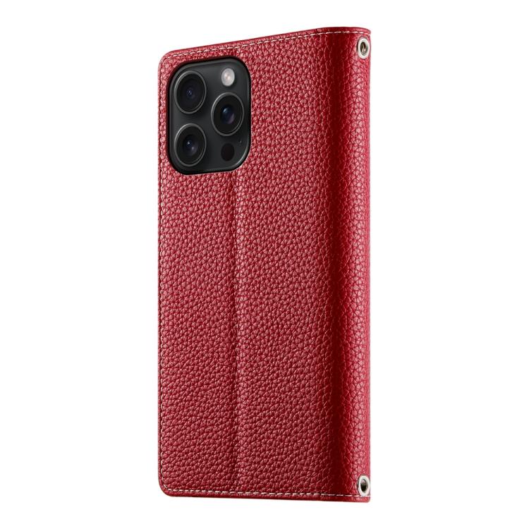 For iPhone 15 Pro Max Stitching Multi-card Zipper Wallet Leather Phone Case with Short Strap