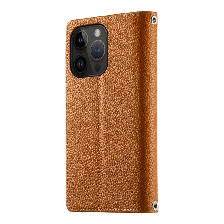 For iPhone 14 Pro Stitching Multi-card Zipper Wallet Leather Phone Case with Short Strap