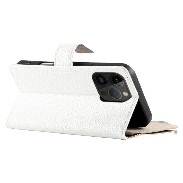 For iPhone 14 Pro Stitching Multi-card Zipper Wallet Leather Phone Case with Short Strap