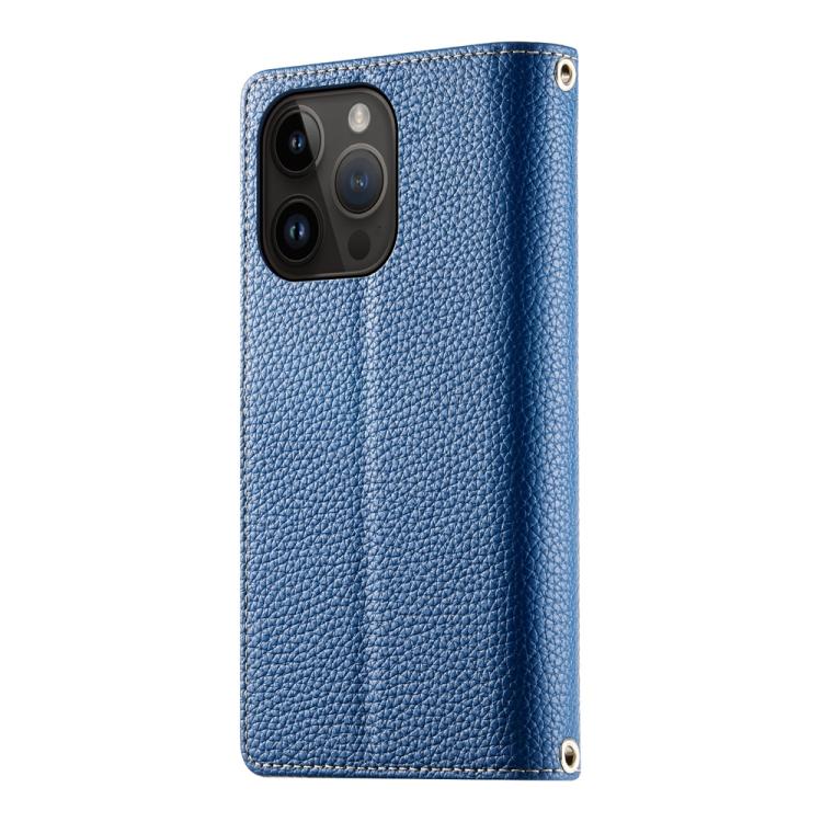 For iPhone 14 Pro Stitching Multi-card Zipper Wallet Leather Phone Case with Short Strap