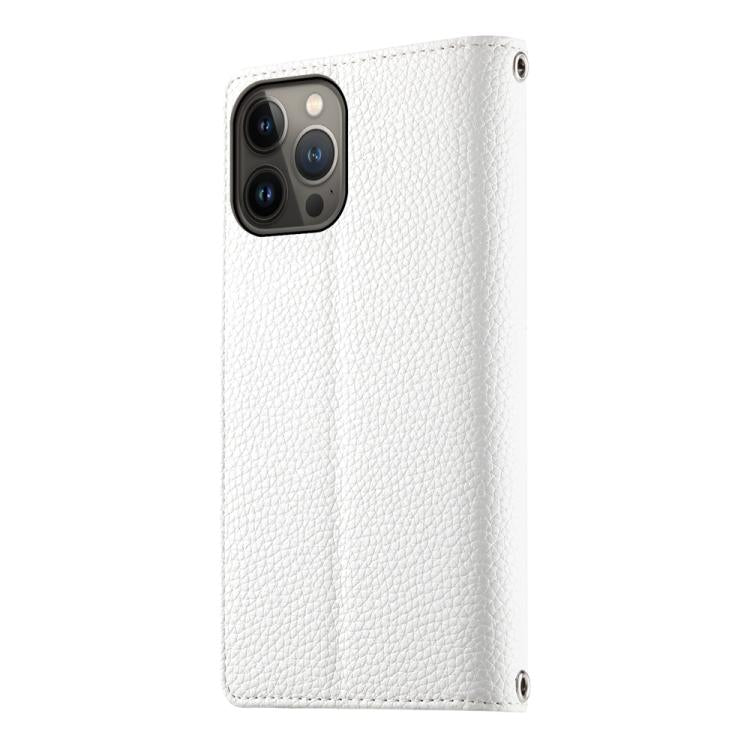For iPhone 13 Pro Max Stitching Multi-card Zipper Wallet Leather Phone Case with Short Strap