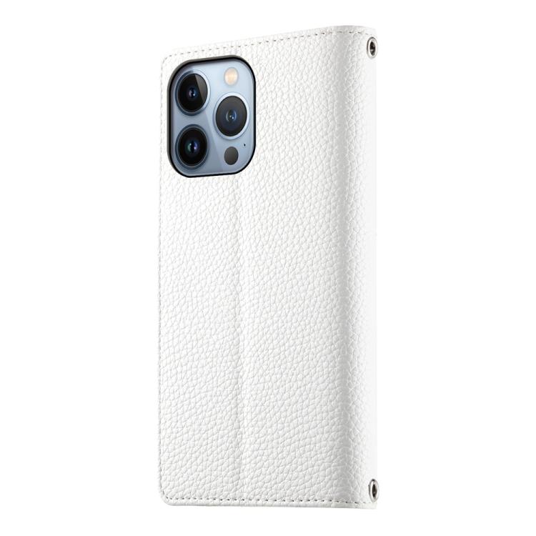 For iPhone 13 Pro Stitching Multi-card Zipper Wallet Leather Phone Case with Short Strap