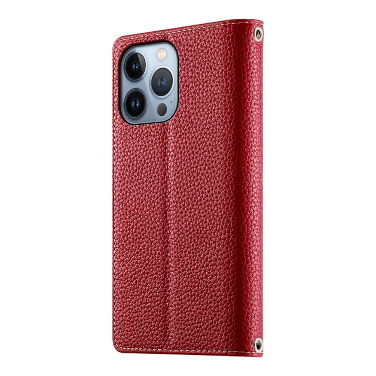 For iPhone 13 Pro Stitching Multi-card Zipper Wallet Leather Phone Case with Short Strap
