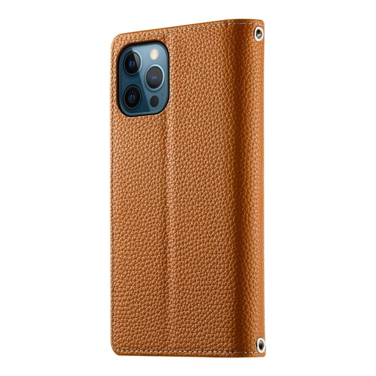 For iPhone 12 Pro Max Stitching Multi-card Zipper Wallet Leather Phone Case with Short Strap