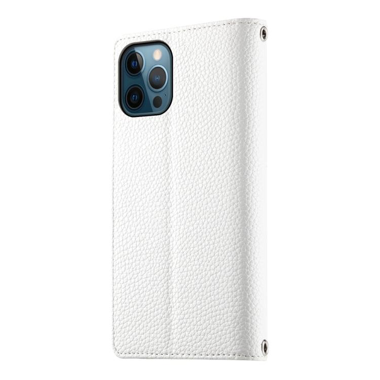 For iPhone 12 Pro Max Stitching Multi-card Zipper Wallet Leather Phone Case with Short Strap