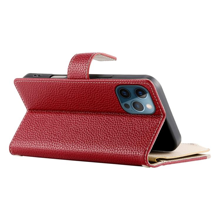 For iPhone 12 Pro Max Stitching Multi-card Zipper Wallet Leather Phone Case with Short Strap