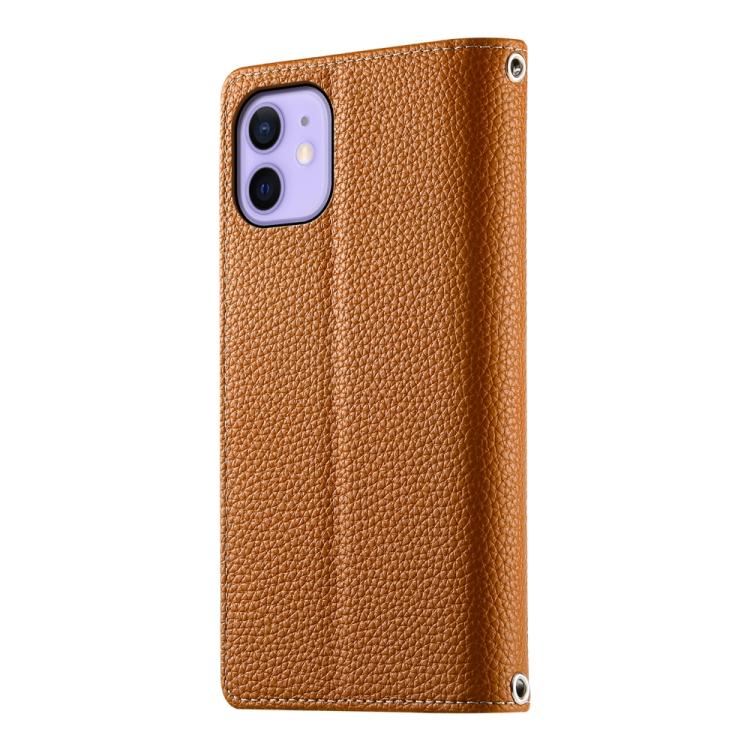 For iPhone 12 / 12 Pro Stitching Multi-card Zipper Wallet Leather Phone Case with Short Strap