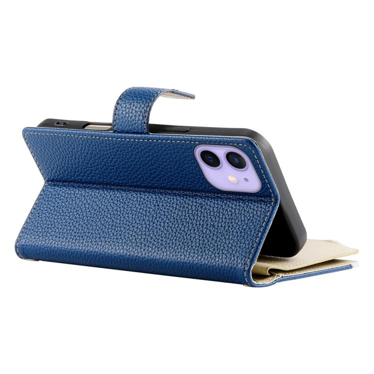 For iPhone 12 / 12 Pro Stitching Multi-card Zipper Wallet Leather Phone Case with Short Strap