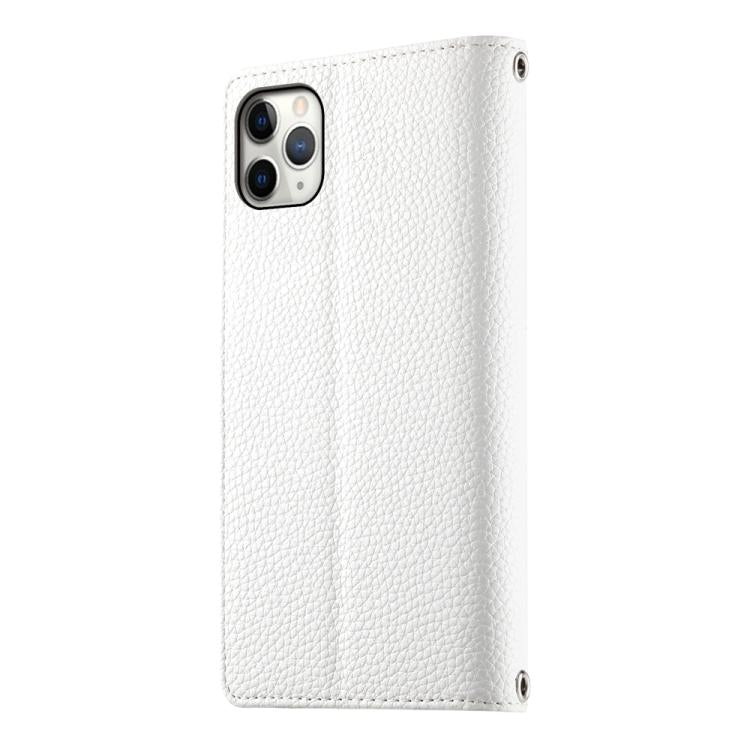For iPhone 11 Pro Max Stitching Multi-card Zipper Wallet Leather Phone Case with Short Strap