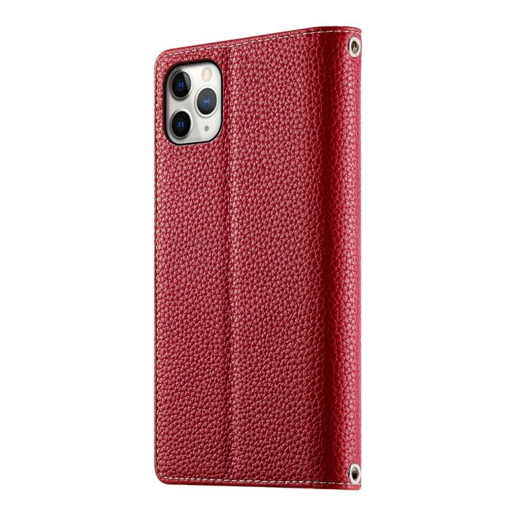 For iPhone 11 Pro Max Stitching Multi-card Zipper Wallet Leather Phone Case with Short Strap