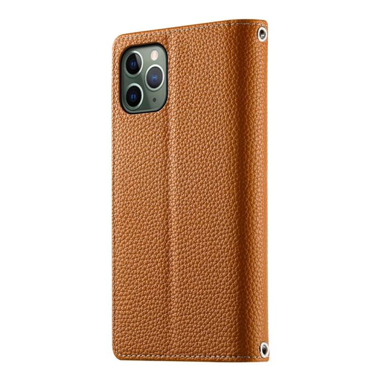 For iPhone 11 Pro Stitching Multi-card Zipper Wallet Leather Phone Case with Short Strap