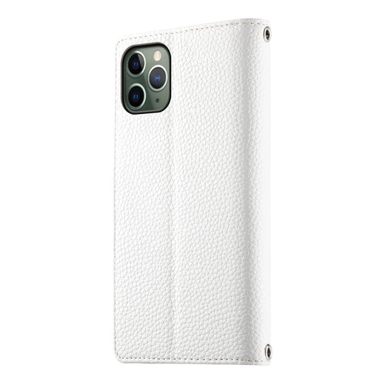 For iPhone 11 Pro Stitching Multi-card Zipper Wallet Leather Phone Case with Short Strap