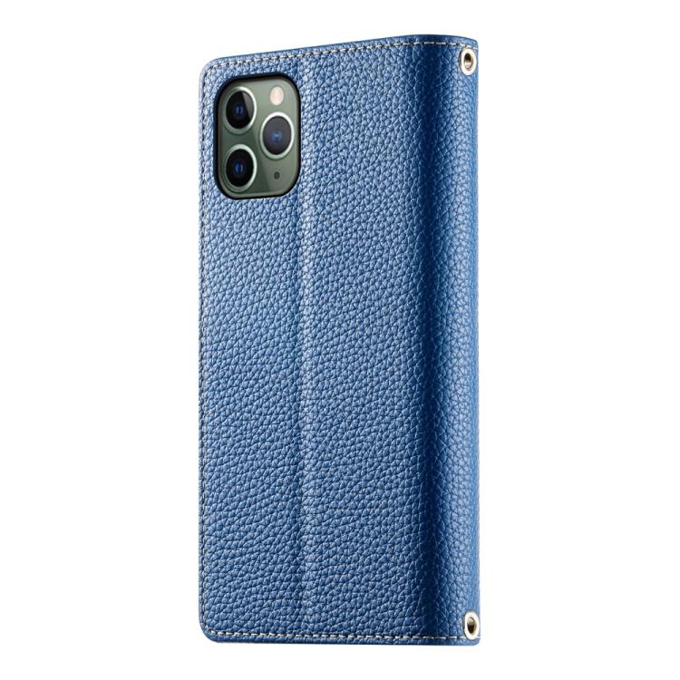 For iPhone 11 Pro Stitching Multi-card Zipper Wallet Leather Phone Case with Short Strap