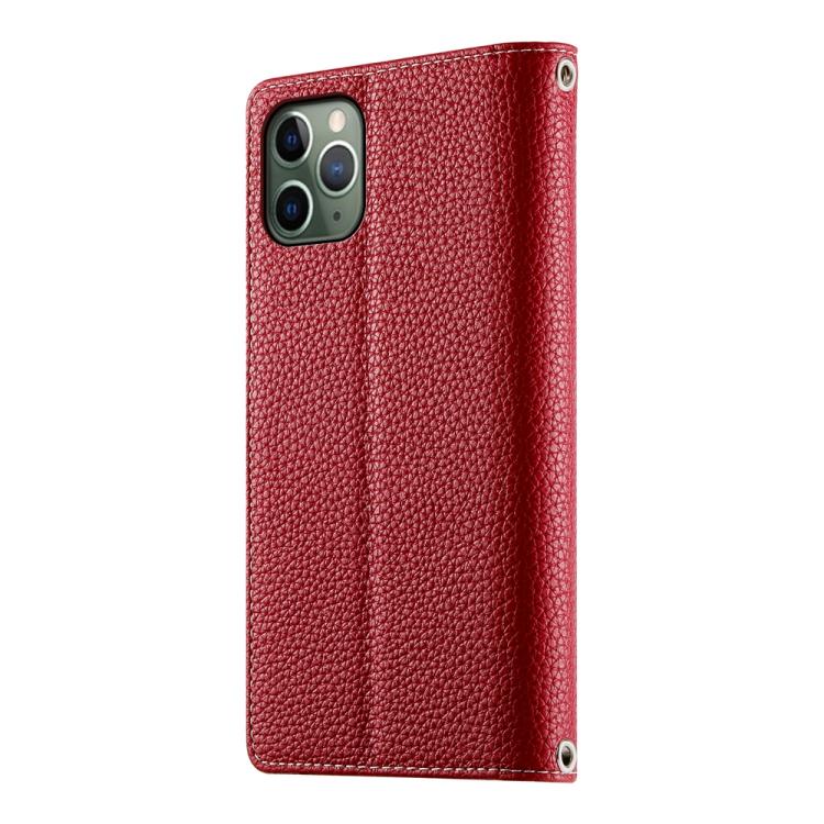 For iPhone 11 Pro Stitching Multi-card Zipper Wallet Leather Phone Case with Short Strap