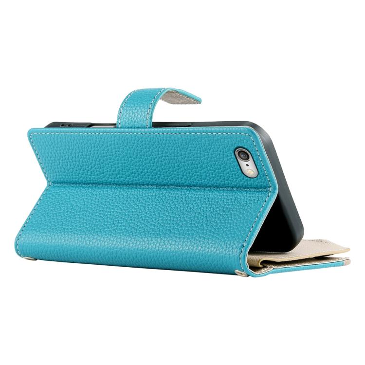 For iPhone 8 Plus / 7 Plus Stitching Multi-card Zipper Wallet Leather Phone Case with Short Strap