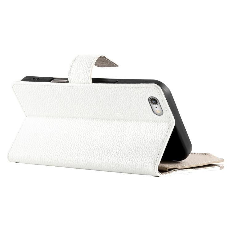 For iPhone 8 Plus / 7 Plus Stitching Multi-card Zipper Wallet Leather Phone Case with Short Strap