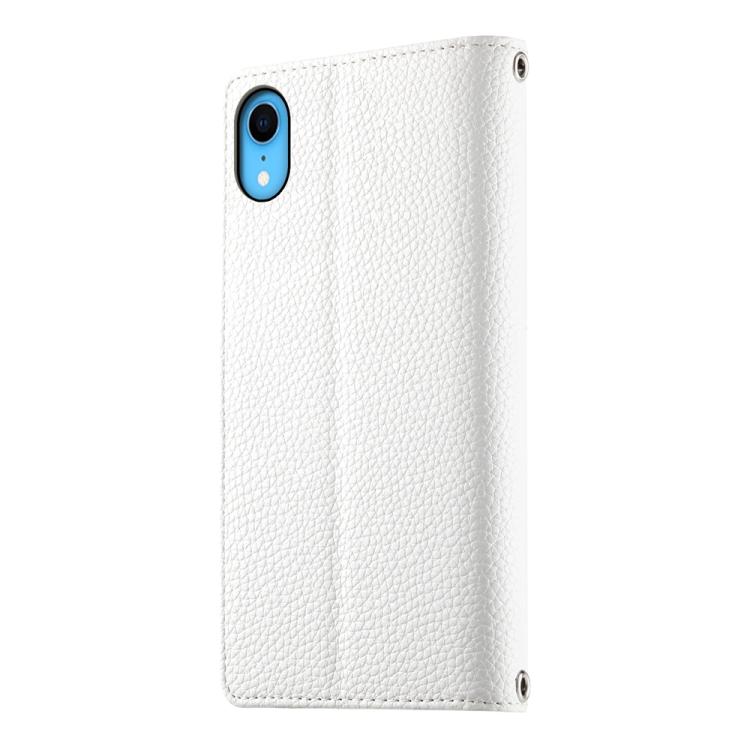 For iPhone XR Stitching Multi-card Zipper Wallet Leather Phone Case with Short Strap