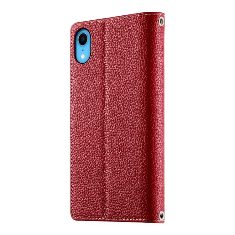 For iPhone XR Stitching Multi-card Zipper Wallet Leather Phone Case with Short Strap