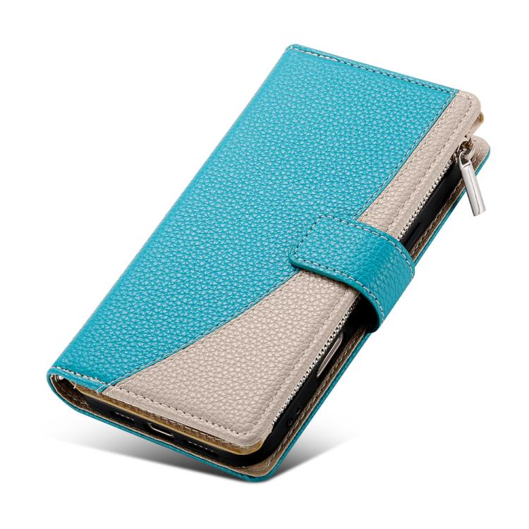 For iPhone 17 Pro Max Stitching Multi-card Zipper Wallet Leather Phone Case with Short Strap
