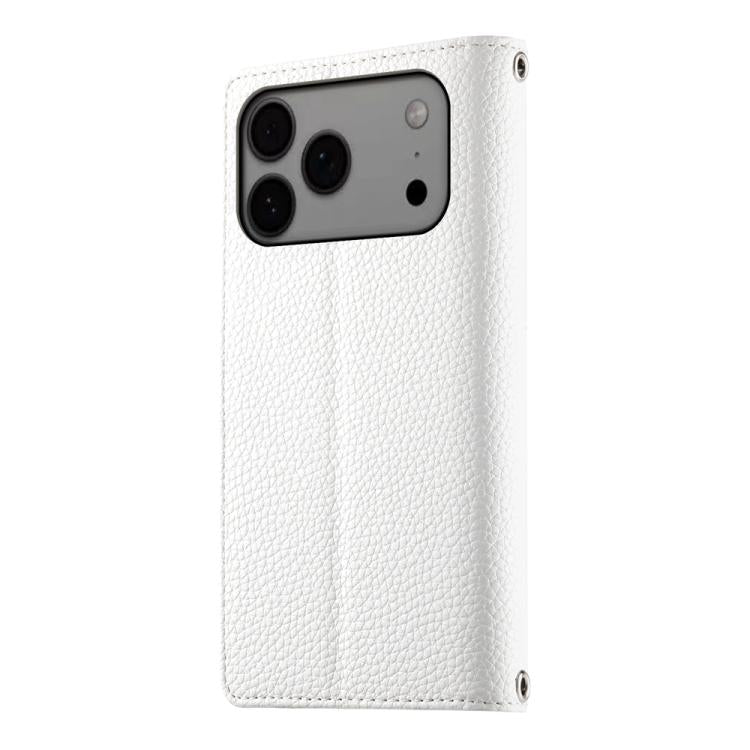 For iPhone 17 Pro Max Stitching Multi-card Zipper Wallet Leather Phone Case with Short Strap
