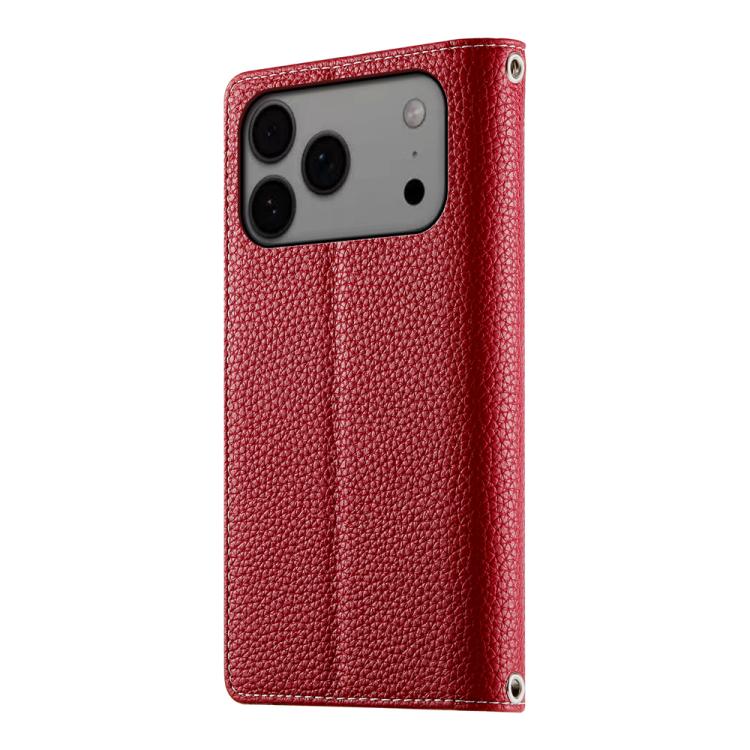 For iPhone 17 Pro Max Stitching Multi-card Zipper Wallet Leather Phone Case with Short Strap