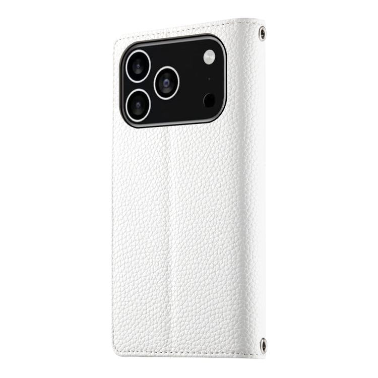For iPhone 17 Pro Stitching Multi-card Zipper Wallet Leather Phone Case with Short Strap
