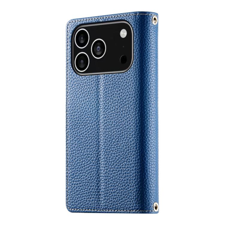 For iPhone 17 Pro Stitching Multi-card Zipper Wallet Leather Phone Case with Short Strap