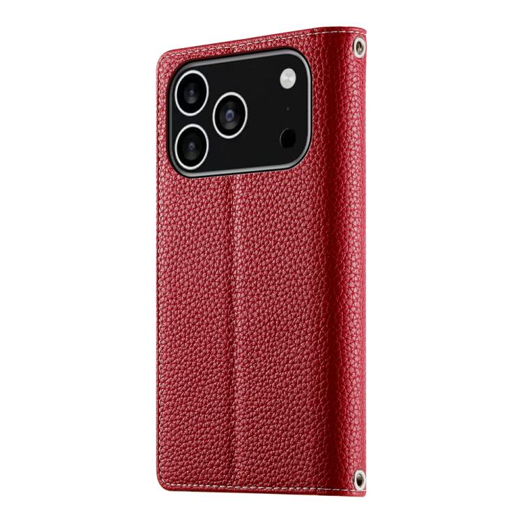 For iPhone 17 Pro Stitching Multi-card Zipper Wallet Leather Phone Case with Short Strap