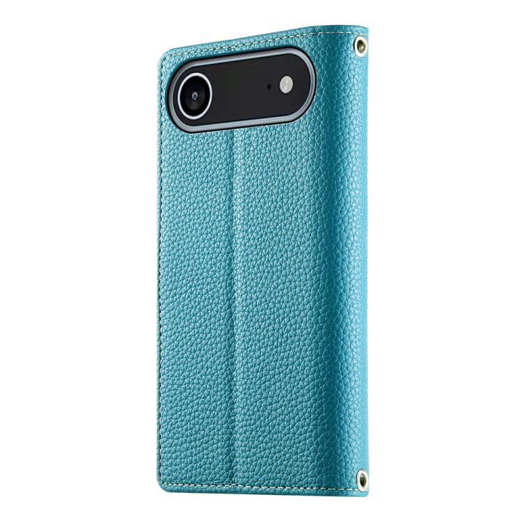 For iPhone Air Stitching Multi-card Zipper Wallet Leather Phone Case with Short Strap