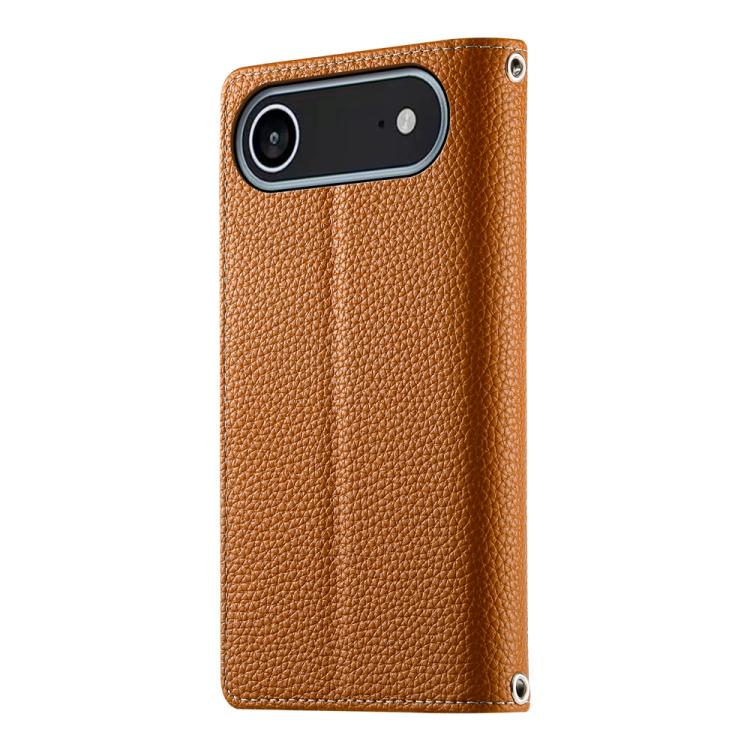For iPhone Air Stitching Multi-card Zipper Wallet Leather Phone Case with Short Strap
