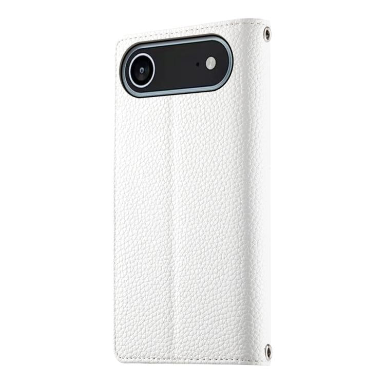 For iPhone Air Stitching Multi-card Zipper Wallet Leather Phone Case with Short Strap