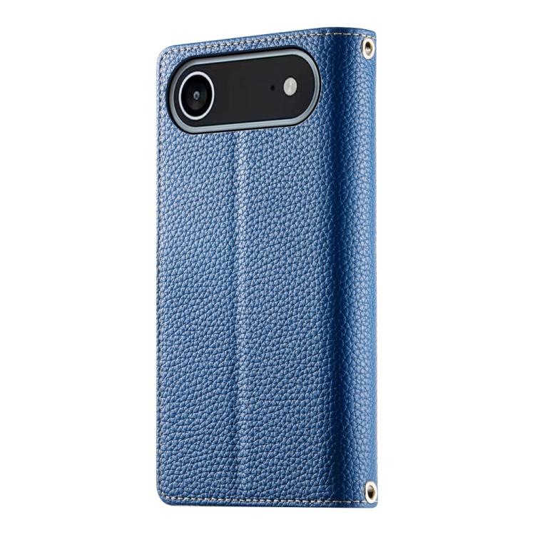 For iPhone Air Stitching Multi-card Zipper Wallet Leather Phone Case with Short Strap