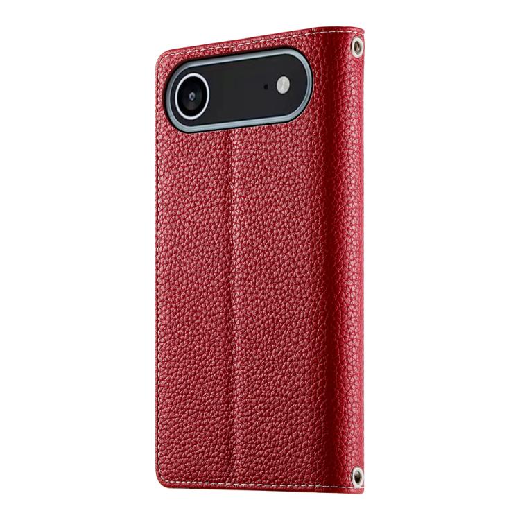 For iPhone Air Stitching Multi-card Zipper Wallet Leather Phone Case with Short Strap