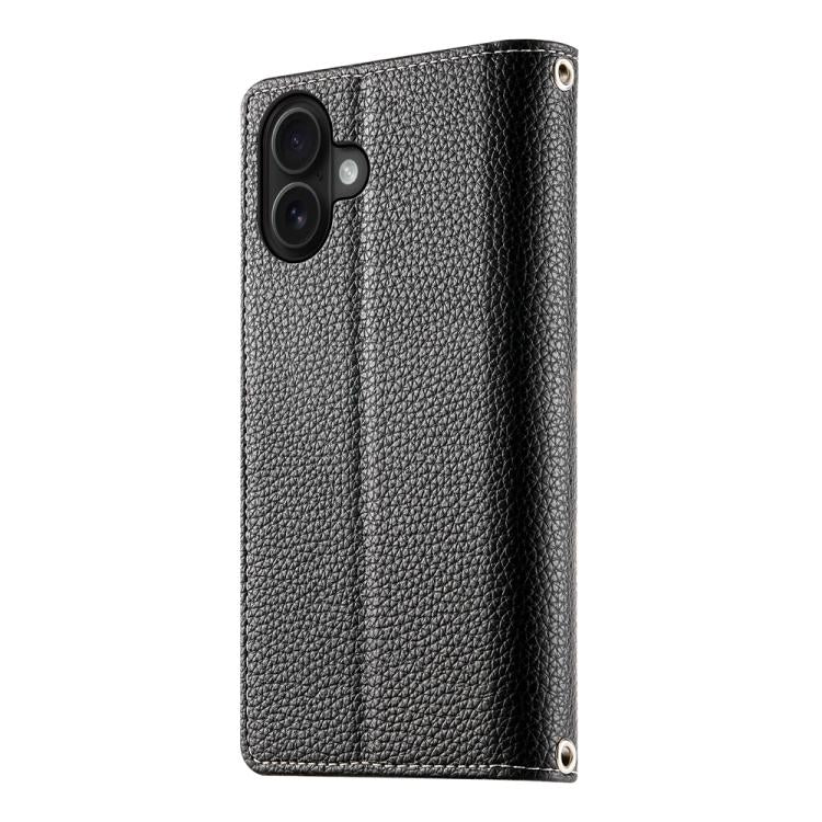 For iPhone 17 Stitching Multi-card Zipper Wallet Leather Phone Case with Short Strap