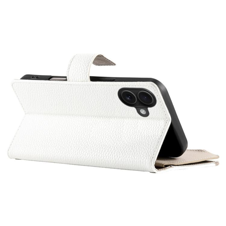 For iPhone 17 Stitching Multi-card Zipper Wallet Leather Phone Case with Short Strap