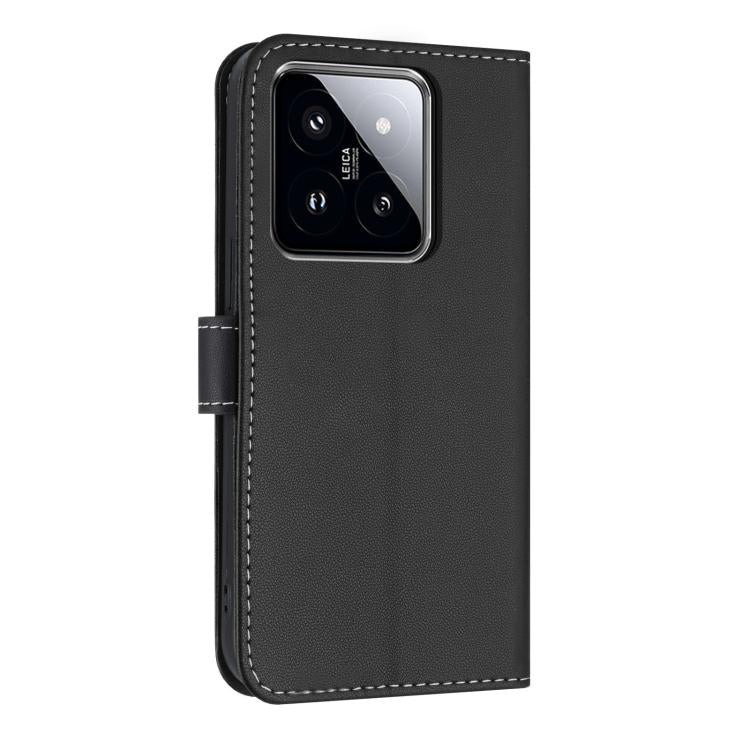 For Xiaomi 14 Metal Bow Leather Phone Case with Hand Strap