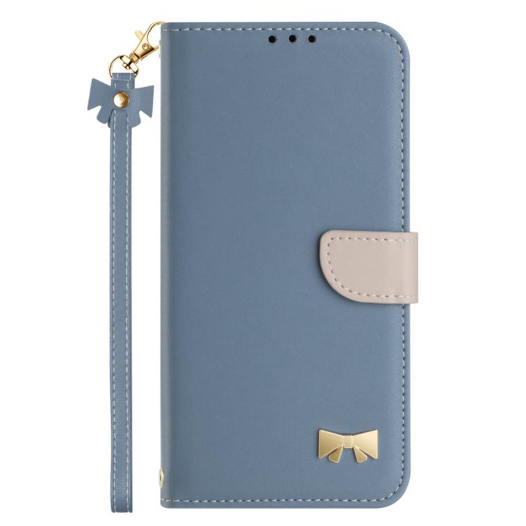 For Xiaomi 14 Pro Metal Bow Leather Phone Case with Hand Strap