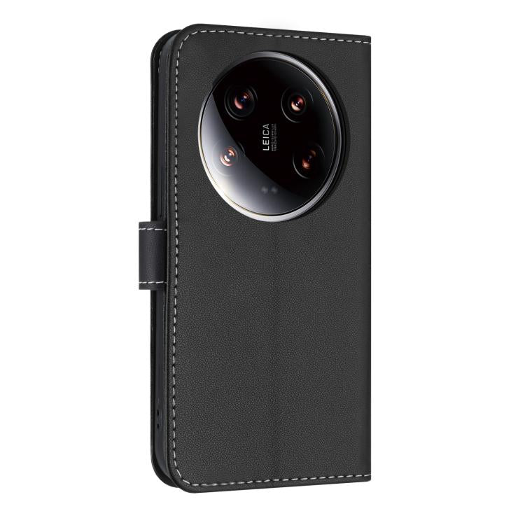 For Xiaomi 14 Ultra Metal Bow Leather Phone Case with Hand Strap
