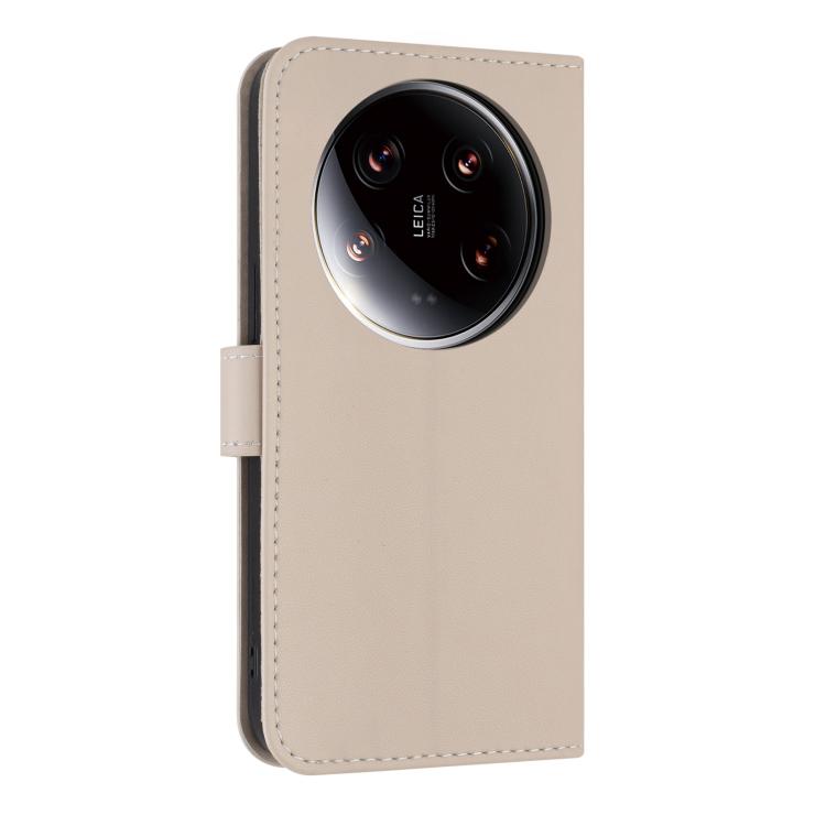 For Xiaomi 14 Ultra Metal Bow Leather Phone Case with Hand Strap