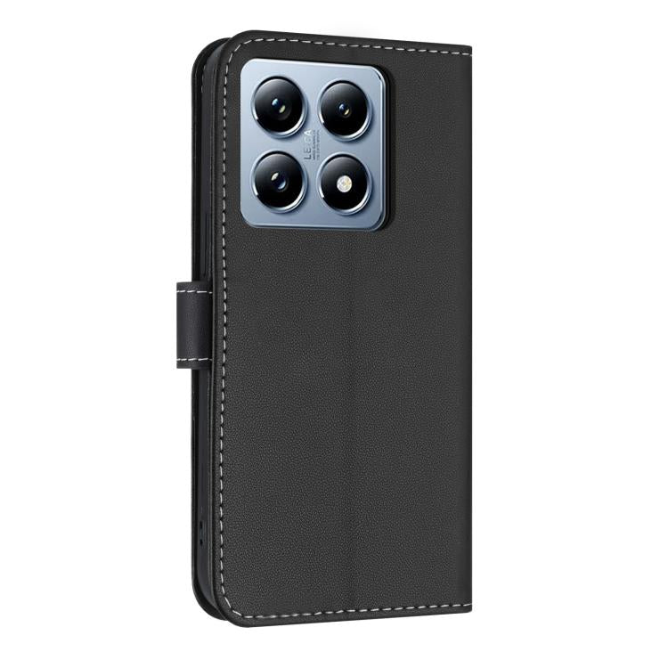 For Xiaomi 14T Pro Metal Bow Leather Phone Case with Hand Strap