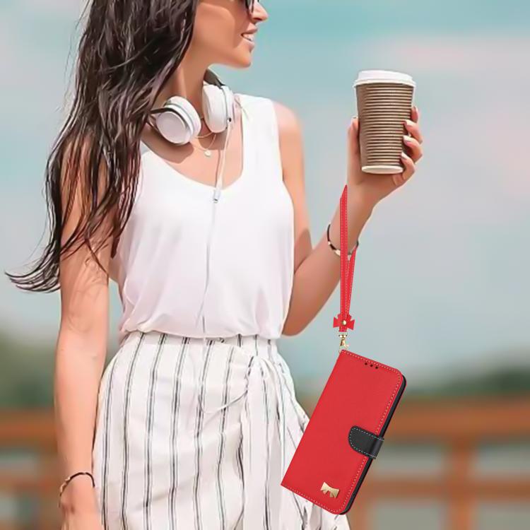 For Xiaomi 17 Metal Bow Leather Phone Case with Hand Strap