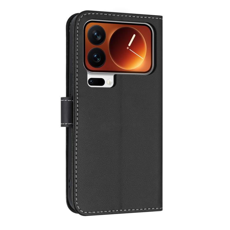 For Xiaomi 17 Pro Metal Bow Leather Phone Case with Hand Strap