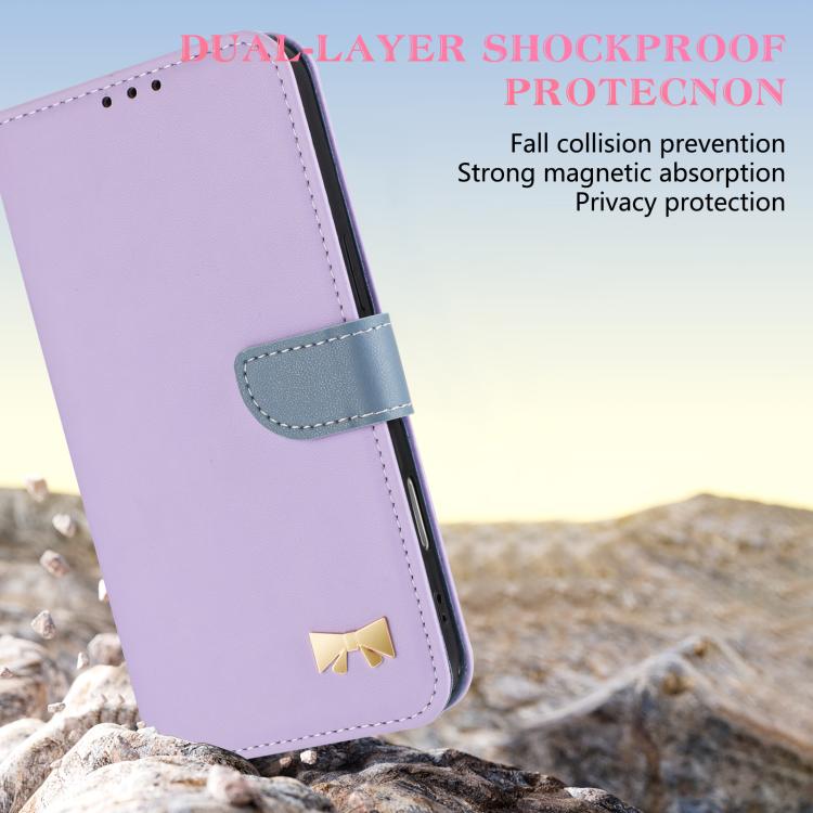 For Xiaomi 17 Pro Metal Bow Leather Phone Case with Hand Strap